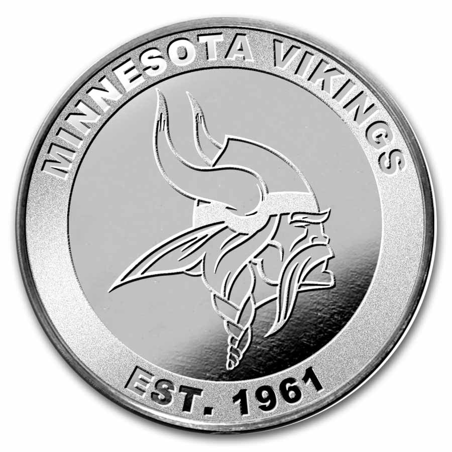 NFL Minnesota Vikings 1 oz Silver Round NFL Minnesota Vikings 1 oz Silver Round