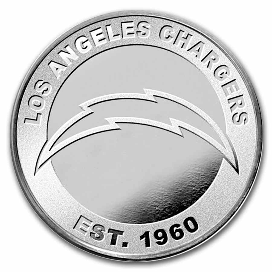 NFL Los Angeles Chargers 1 oz Silver Round NFL Los Angeles Chargers 1 oz Silver Round