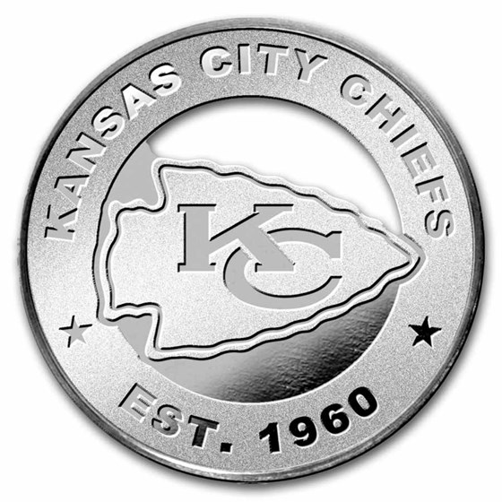 NFL Kansas City Chiefs 1 oz Silver Round (w/Box)