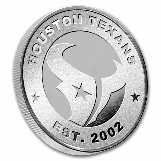 NFL Houston Texans 1 oz Silver Round (w/Box)