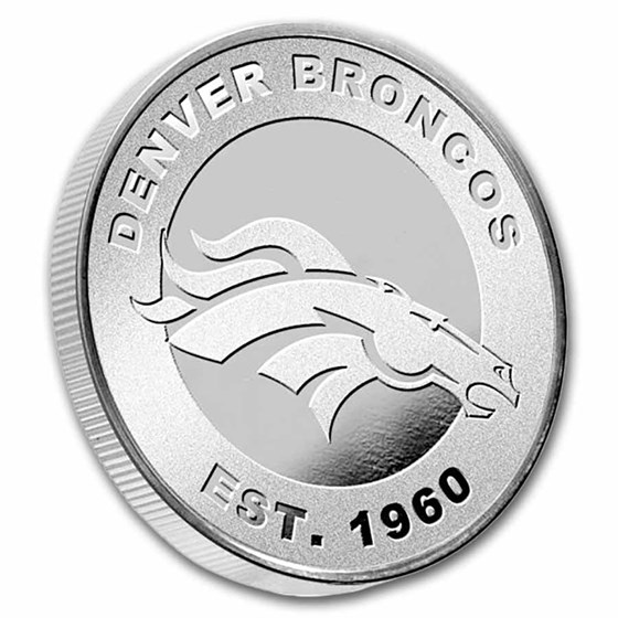 NFL Denver Broncos 1 oz Silver Round (w/Box)