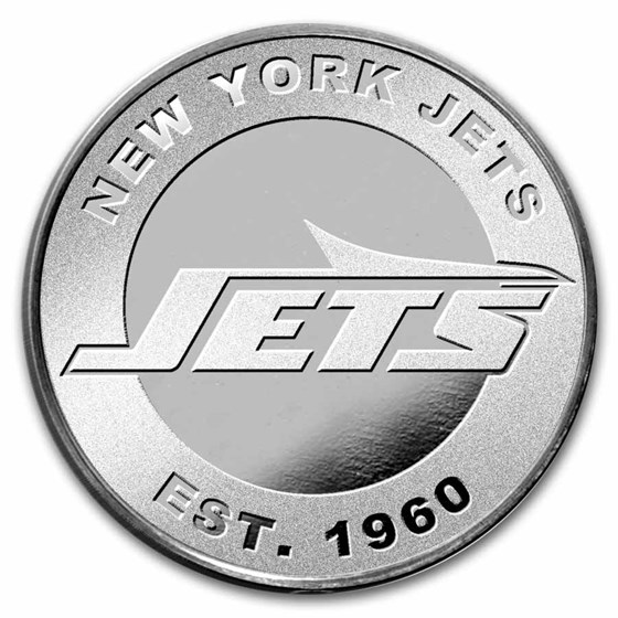 NFL New York Jets 1 oz Silver Round (w/Box)