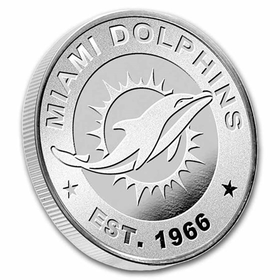 NFL Miami Dolphins 1 oz Silver Round (w/Box)