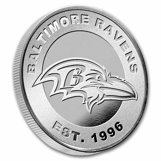 NFL Baltimore Ravens 1 oz Silver Round (w/Box)