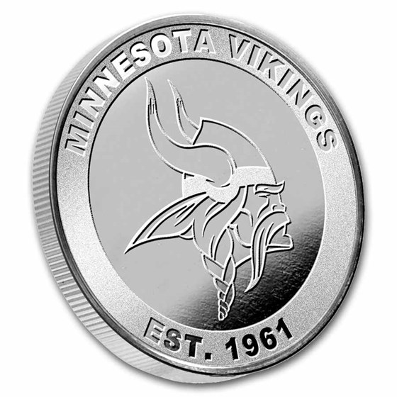 NFL Minnesota Vikings 1 oz Silver Round (w/Box)