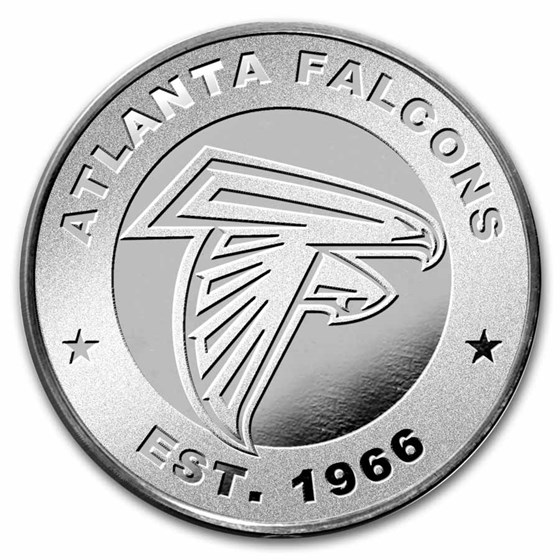 NFL Atlanta Falcons 1 oz Silver Round (w/Box)