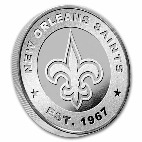 NFL New Orleans Saints 1 oz Silver Round (w/Box)