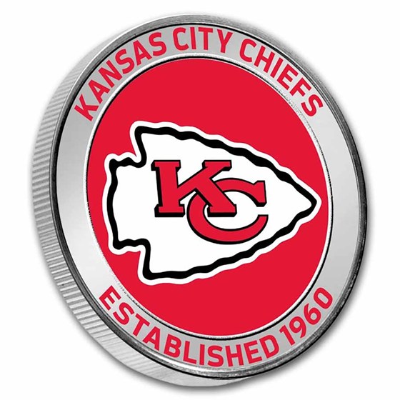 NFL Kansas City Chiefs 1 oz Silver Colorized Round (w/Box)