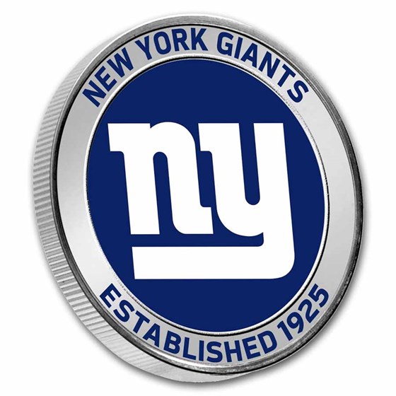 NFL New York Giants 1 oz Silver Colorized Round (w/Box)