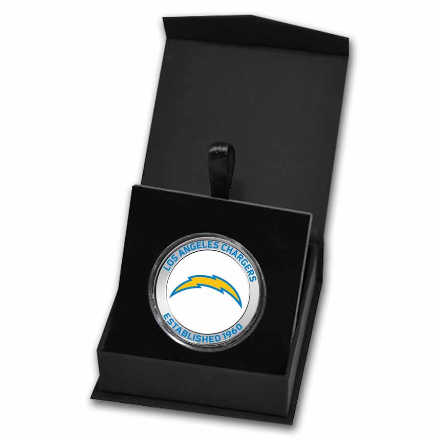 NFL Los Angeles Chargers 1 oz Silver Colorized Round (w/Box)