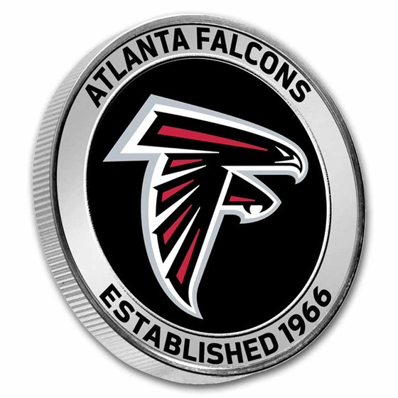 NFL Atlanta Falcons 1 oz Silver Colorized Round (w/Box)