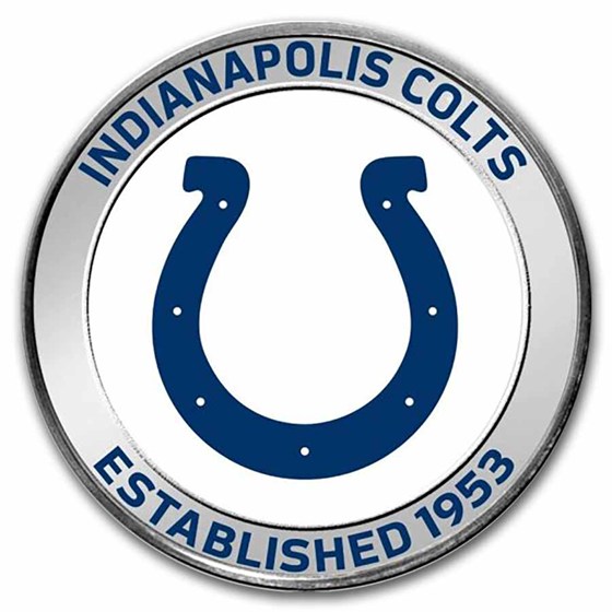 NFL Indianapolis Colts 1 oz Silver Colorized Round (w/Box)