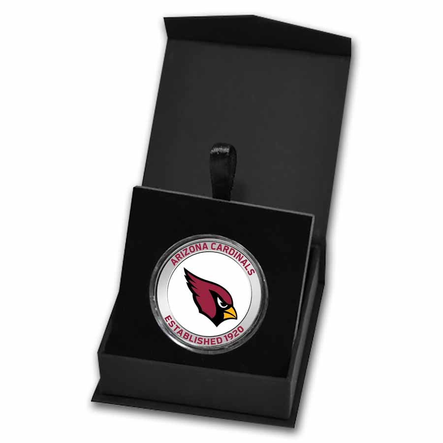 NFL Arizona Cardinals 1 oz Silver Colorized Round (w/Box)