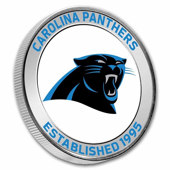 NFL Carolina Panthers 1 oz Silver Colorized Round (w/Box)