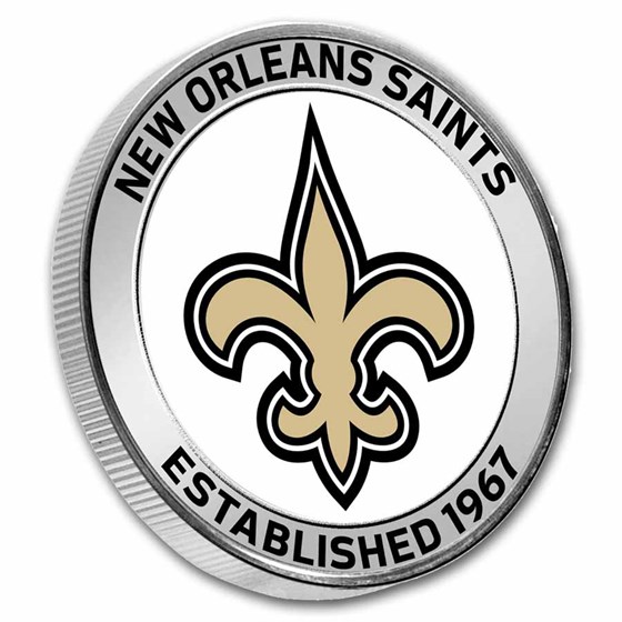 NFL New Orleans Saints 1 oz Silver Colorized Round (w/Box)