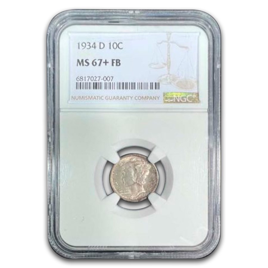 1934-D Mercury Dime MS-67+ NGC (FB)