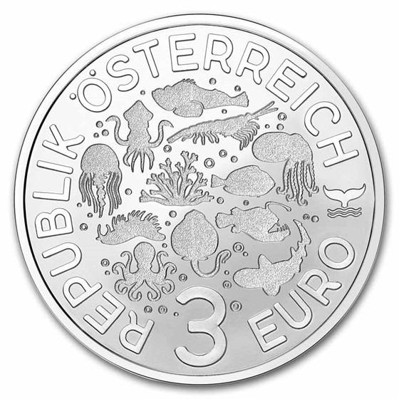 2025 Austria Cupro-Nickel €3 Marine Life Dorid (Sea Slug)