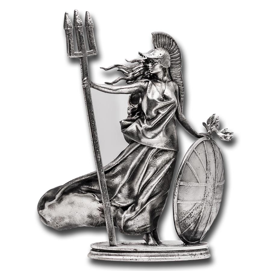 3.2 oz Silver Hand Poured Statue - Britannia