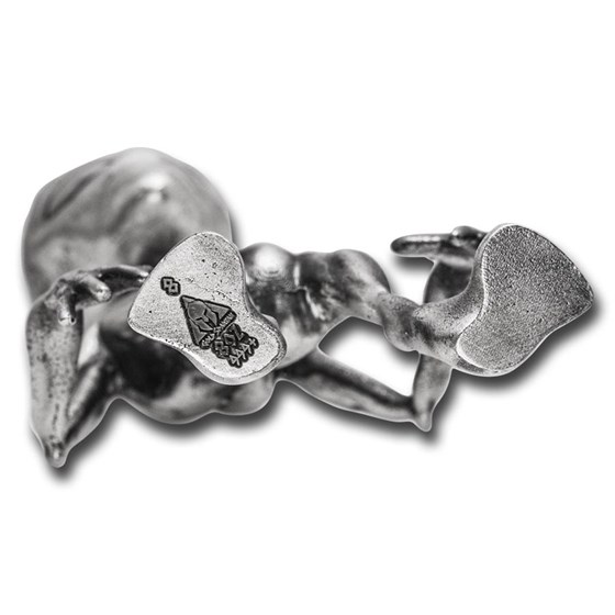 8 oz Silver Hand Poured Statue - Alien