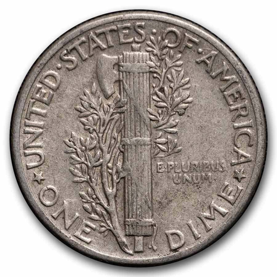 1943 Mercury Dime 50-Coin Roll Avg Circ