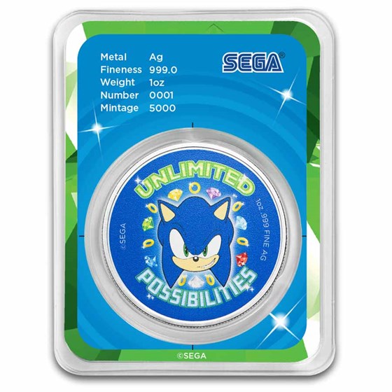Sonic the Hedgehog 35th Anniversary 1 oz Silver Round (w/TEP)