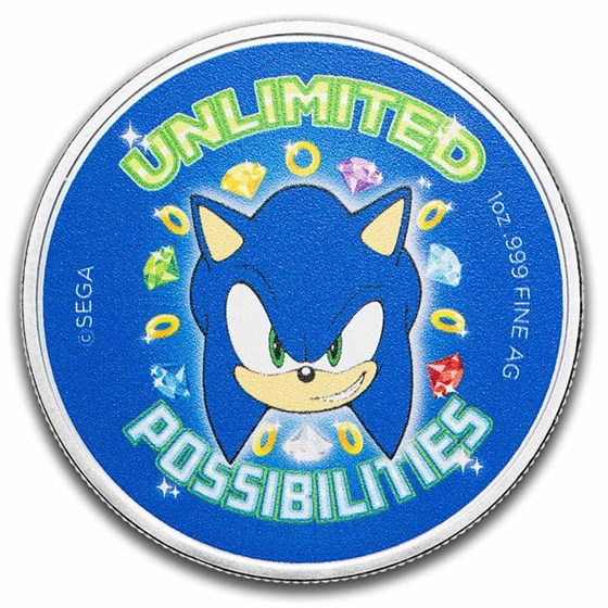 Sonic the Hedgehog 35th Anniversary 1 oz Silver Round (w/TEP)