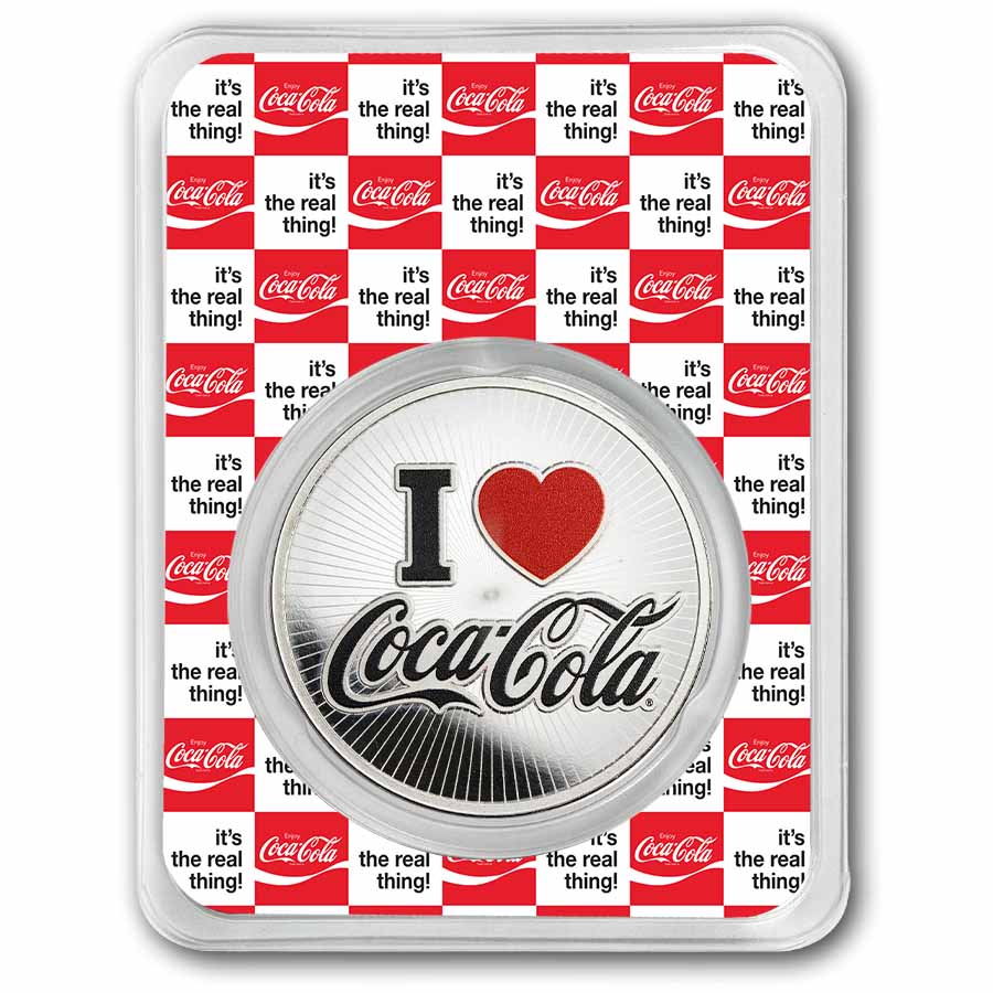 Coca-Cola® 1 oz Silver 140 Years Anniversary Round (in TEP) Coca-Cola® 1 oz Silver 140 Years Anniversary Round (in TEP)