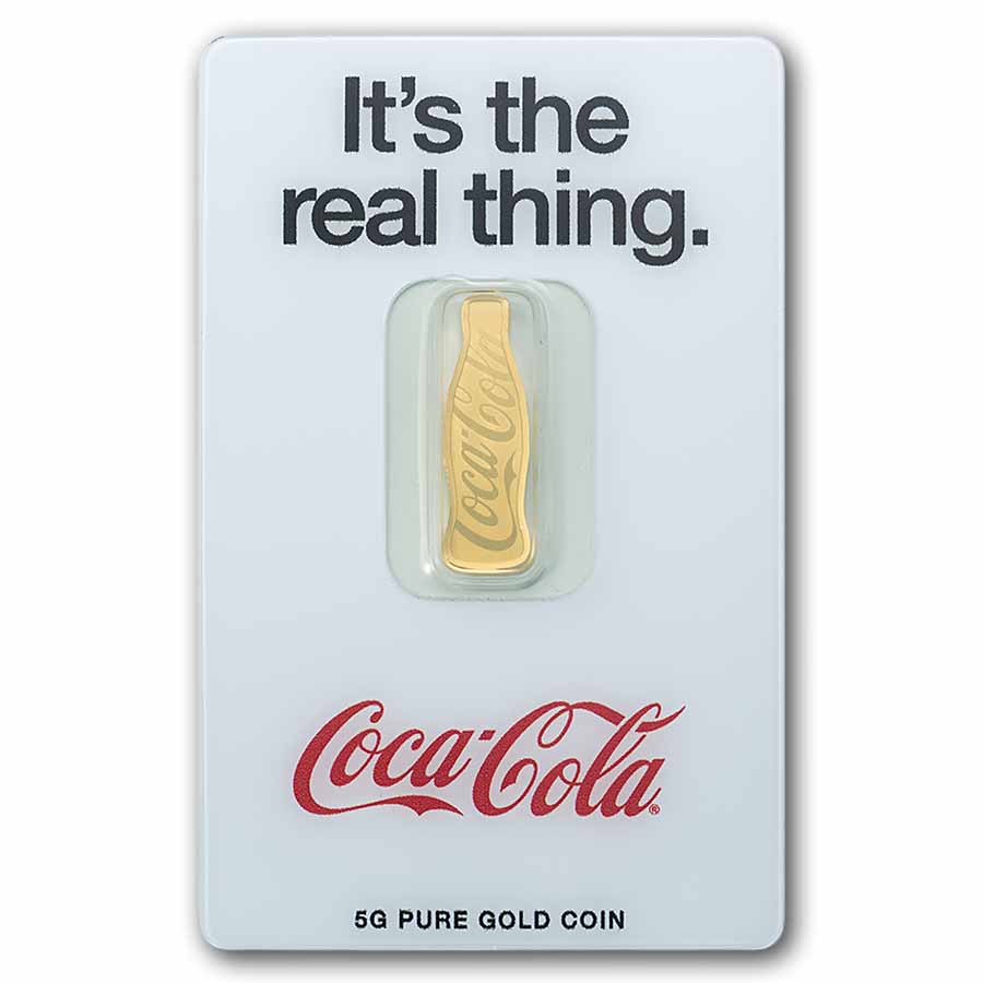 5 gram Gold - PAMP Coca-Cola® 140 Years Anniversary Shaped Coin 5 gram Gold - PAMP Coca-Cola® 140 Years Anniversary Shaped Coin
