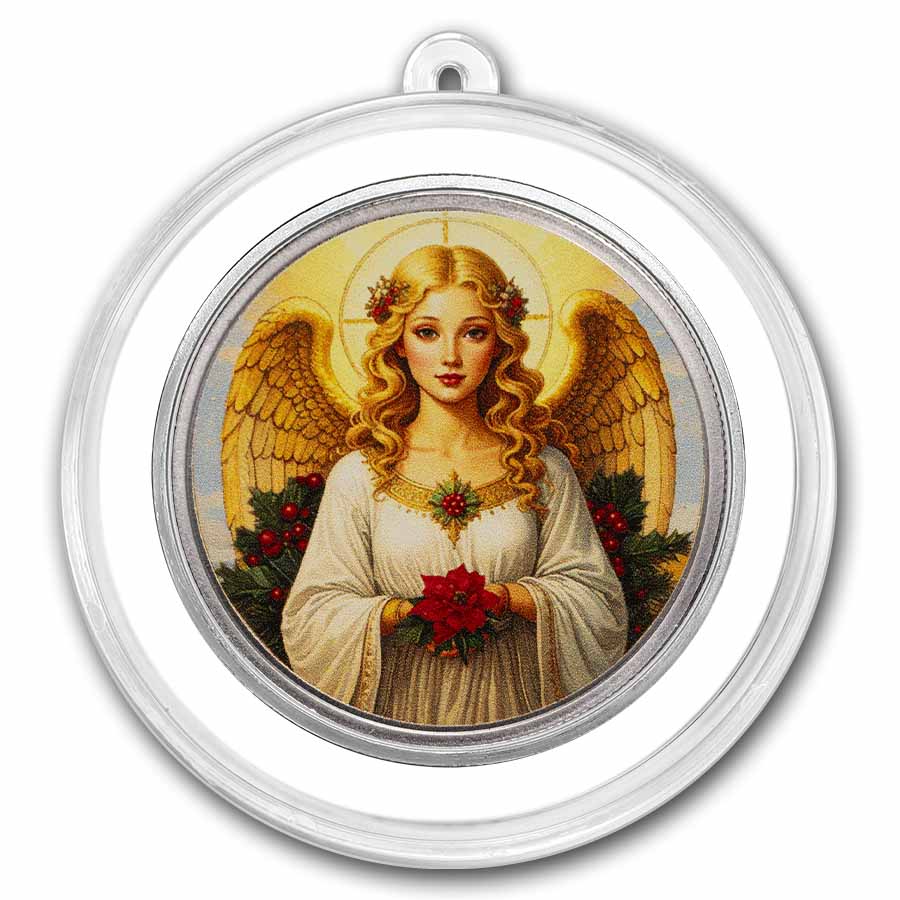2026 1 oz Silver Colorized Round - Cute Christmas Angel