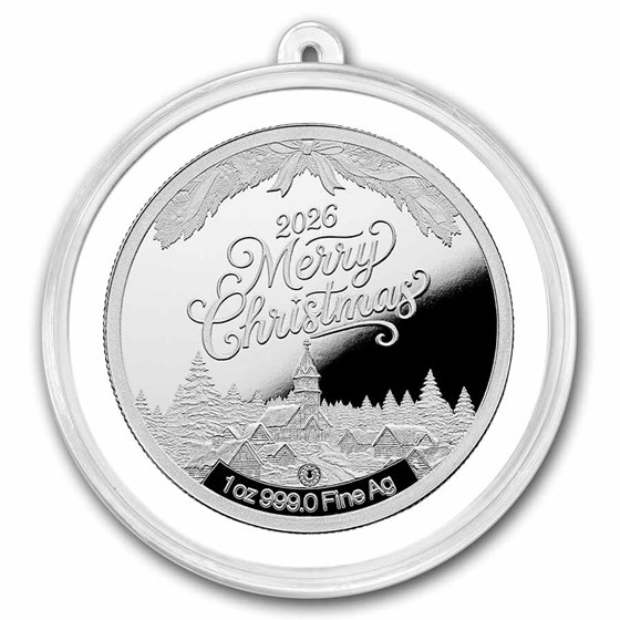 2026 1 oz Silver Colorized Round - Cute Christmas Angel