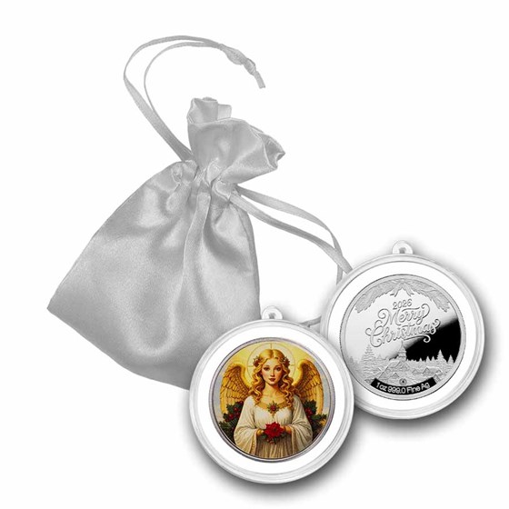 2026 1 oz Silver Colorized Round - Cute Christmas Angel