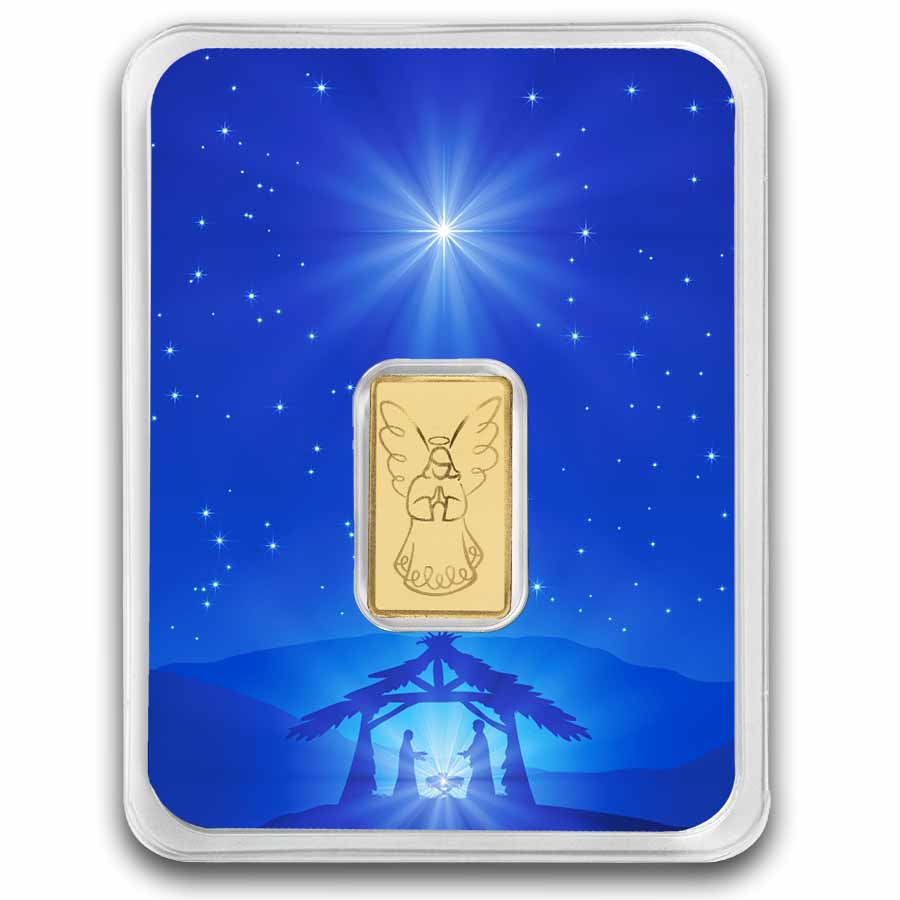1/2 gram Gold Bar - Angel (w/Star of Bethlehem Card, In TEP)