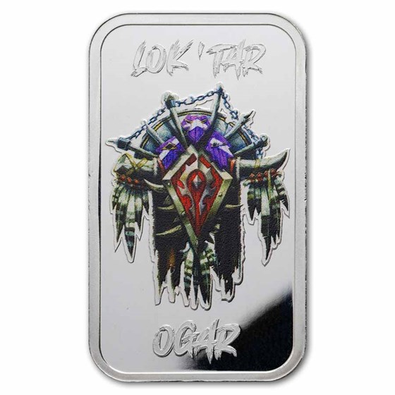 1 oz Silver World of Warcraft Horde Bar (TEP)
