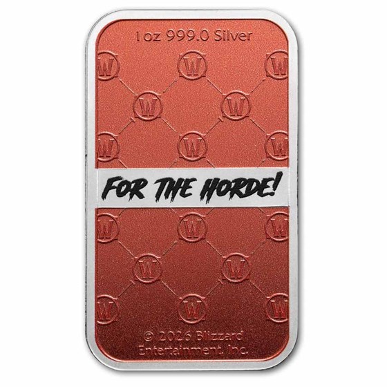 1 oz Silver World of Warcraft Horde Bar (TEP)