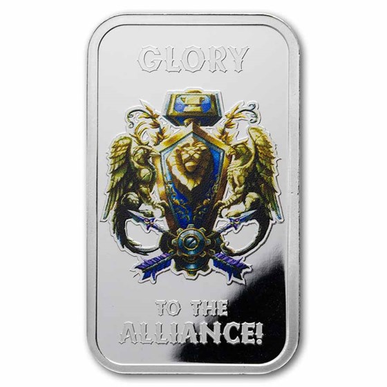1 oz Silver World of Warcraft Alliance Bar (TEP)