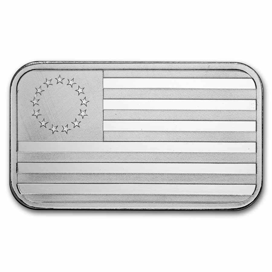 1 oz Silver Bar - U.S. Betsy Ross Flag