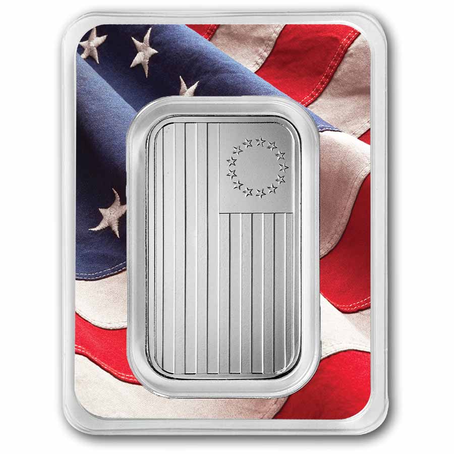1 oz Silver Bar - USA 250 Years (Betsy Ross Flag, In TEP)