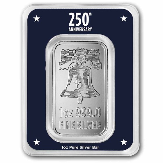 1 oz Silver Bar - USA 250 Years (Betsy Ross Flag, In TEP)
