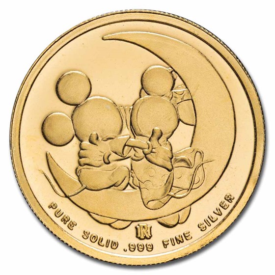1/4 oz Silver Round- Mickey Mouse (Gold Plated, Rarities Mint)