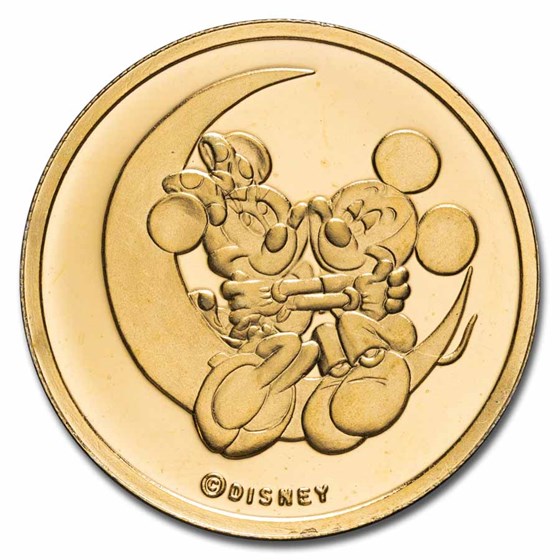 1/4 oz Silver Round- Mickey Mouse (Gold Plated, Rarities Mint)