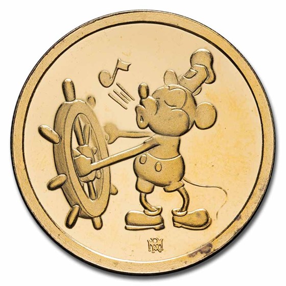1/4 oz Silver Round- Mickey Mouse (Gold Plated, Rarities Mint)