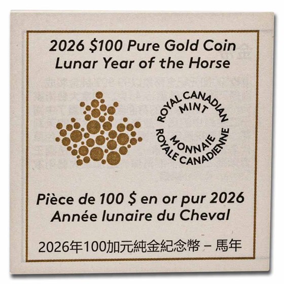 2026 Canada Gold $100 Year of the Horse Proof