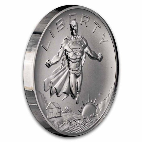2025 2.5 oz Silver Comic Art Superman Medal (w/Box &amp; COA)