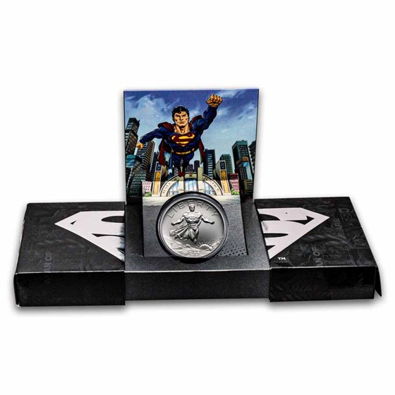 2025 2.5 oz Silver Comic Art Superman Medal (w/Box &amp; COA)