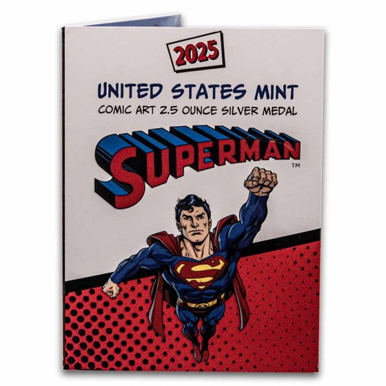 2025 2.5 oz Silver Comic Art Superman Medal (w/Box &amp; COA)