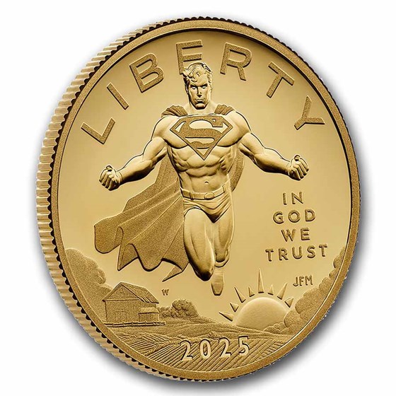 (2025) 1/2 oz Proof Gold Comic Art Superman Coin (w/Box &amp; COA)