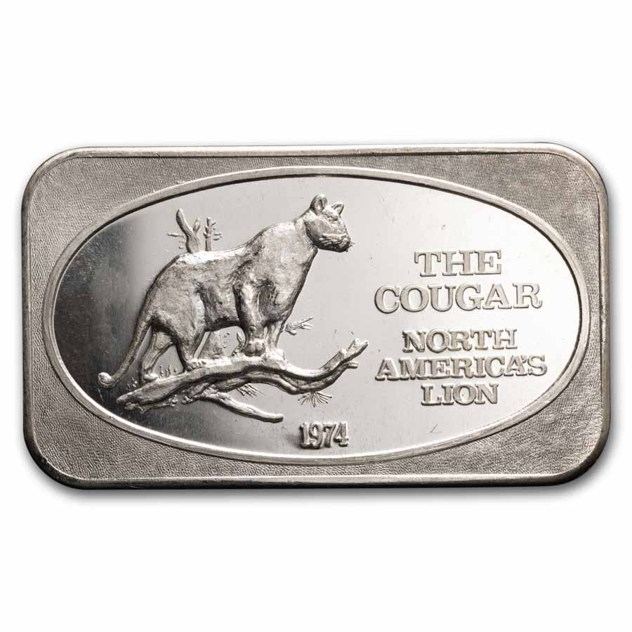 1 oz Silver Bar - The Cougar (U.S. Silver Corporation)