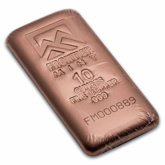 10 oz Copper Bar - Frontier Mint