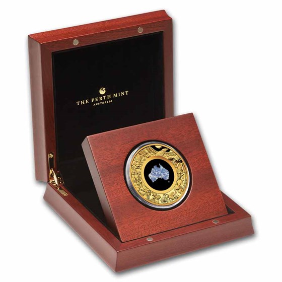 2025 AUS 2 oz Gold Blue Lepidolite Great Southern Land Proof