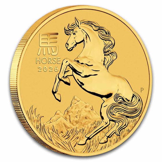 2026 Australia 1 oz Gold Lunar Horse MS-70 PCGS (FDI, Red Label)